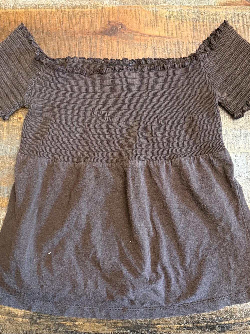 Vintage Moda International Off-Shoulder Smocked Women's babydoll Top